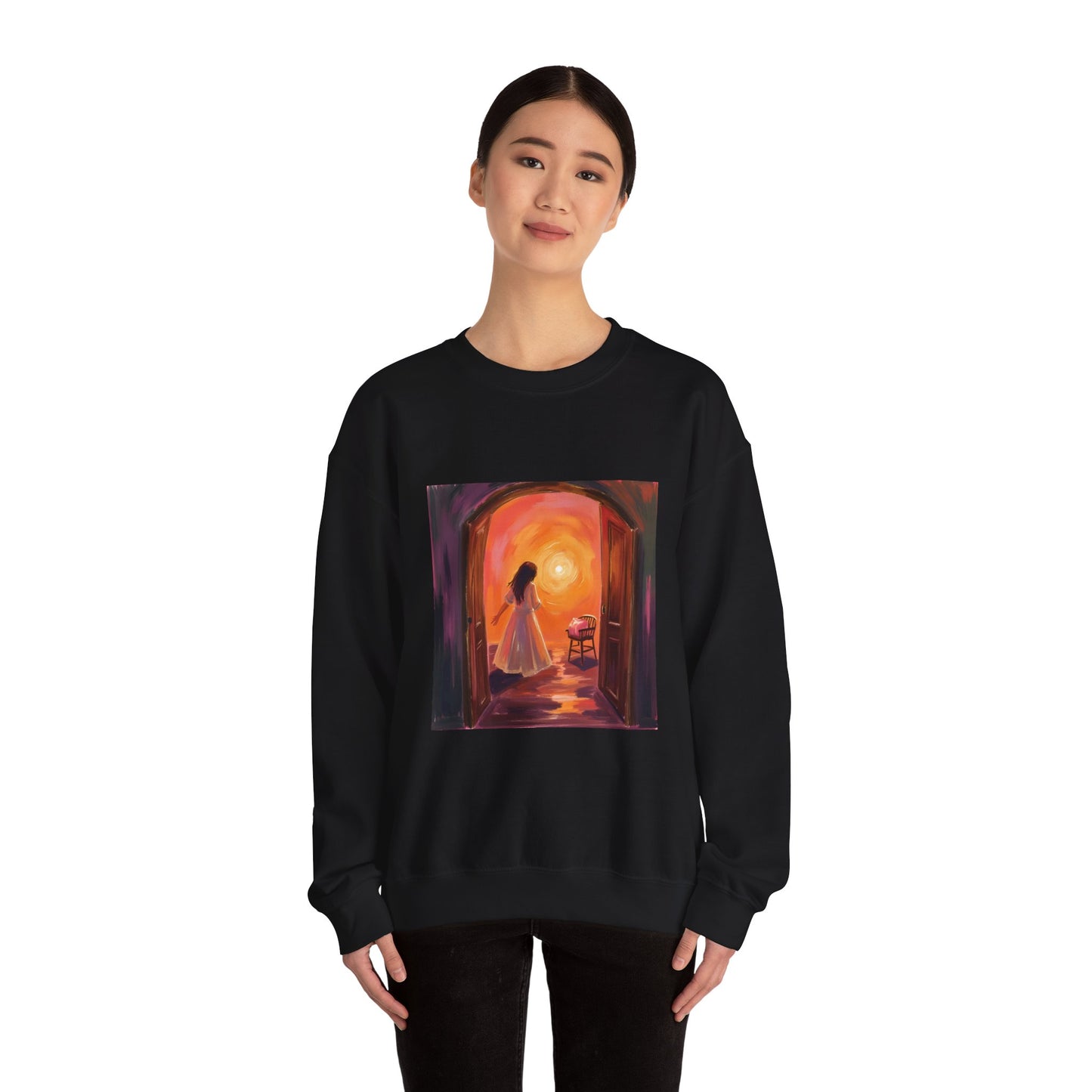“The Invitation of Light” Crewneck Sweatshirt, Halloween Sweatshirt, Cozy Fall Apparel, Pumpkin Patch Gift, Unisex Sweatshirt