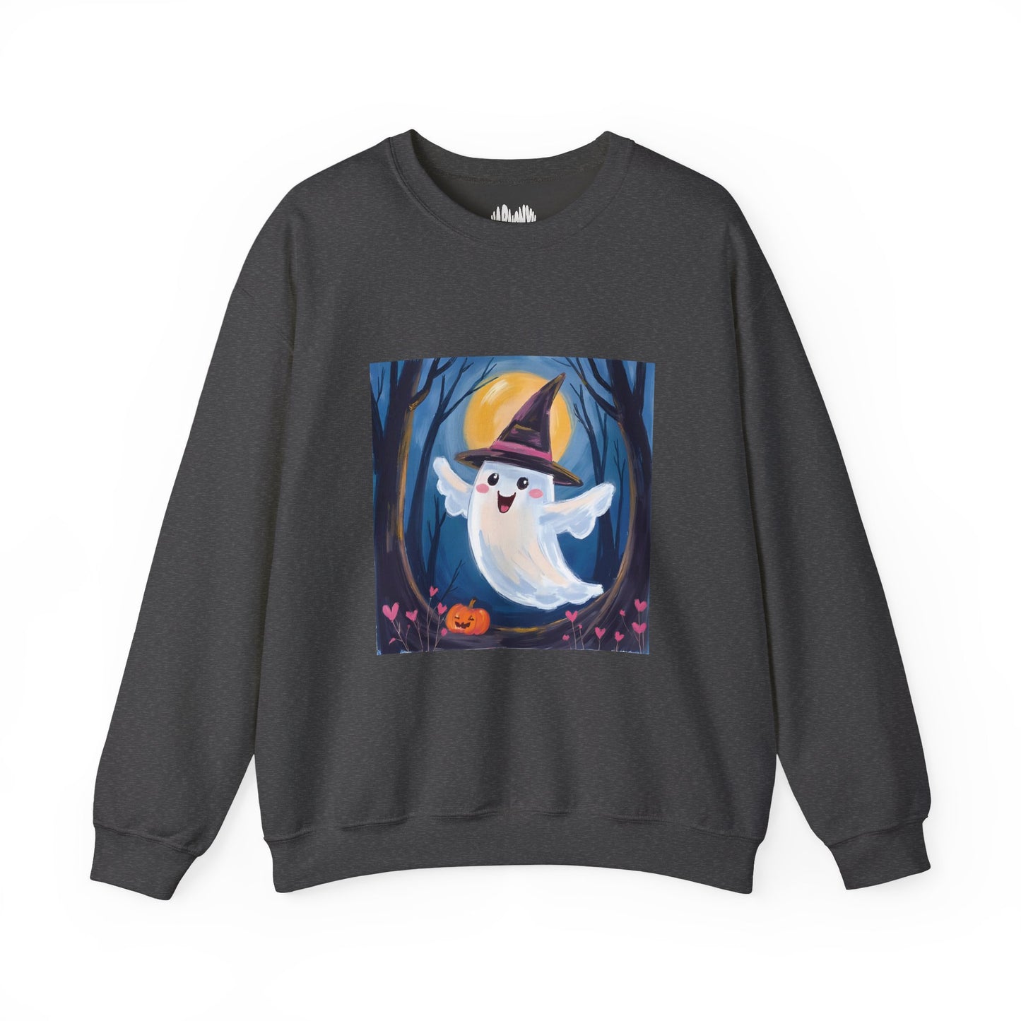 “Heartfelt Spook” Crewneck Sweatshirt, Halloween Sweatshirt, Cozy Fall Apparel, Pumpkin Patch Gift, Unisex Sweatshirt