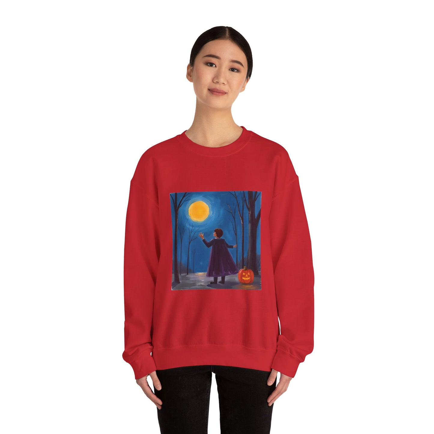 “Sing with the Moon” Crewneck Sweatshirt, Halloween Sweatshirt, Cozy Fall Apparel, Pumpkin Patch Gift, Unisex Sweatshirt
