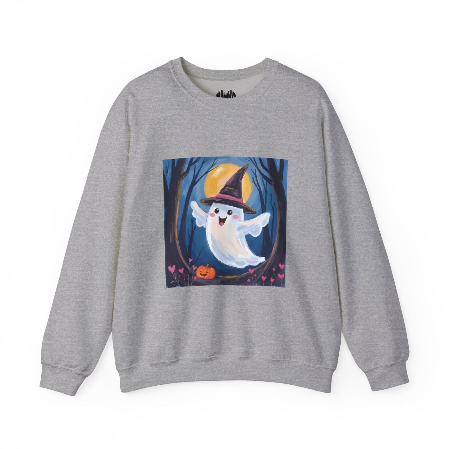 “Heartfelt Spook” Crewneck Sweatshirt, Halloween Sweatshirt, Cozy Fall Apparel, Pumpkin Patch Gift, Unisex Sweatshirt