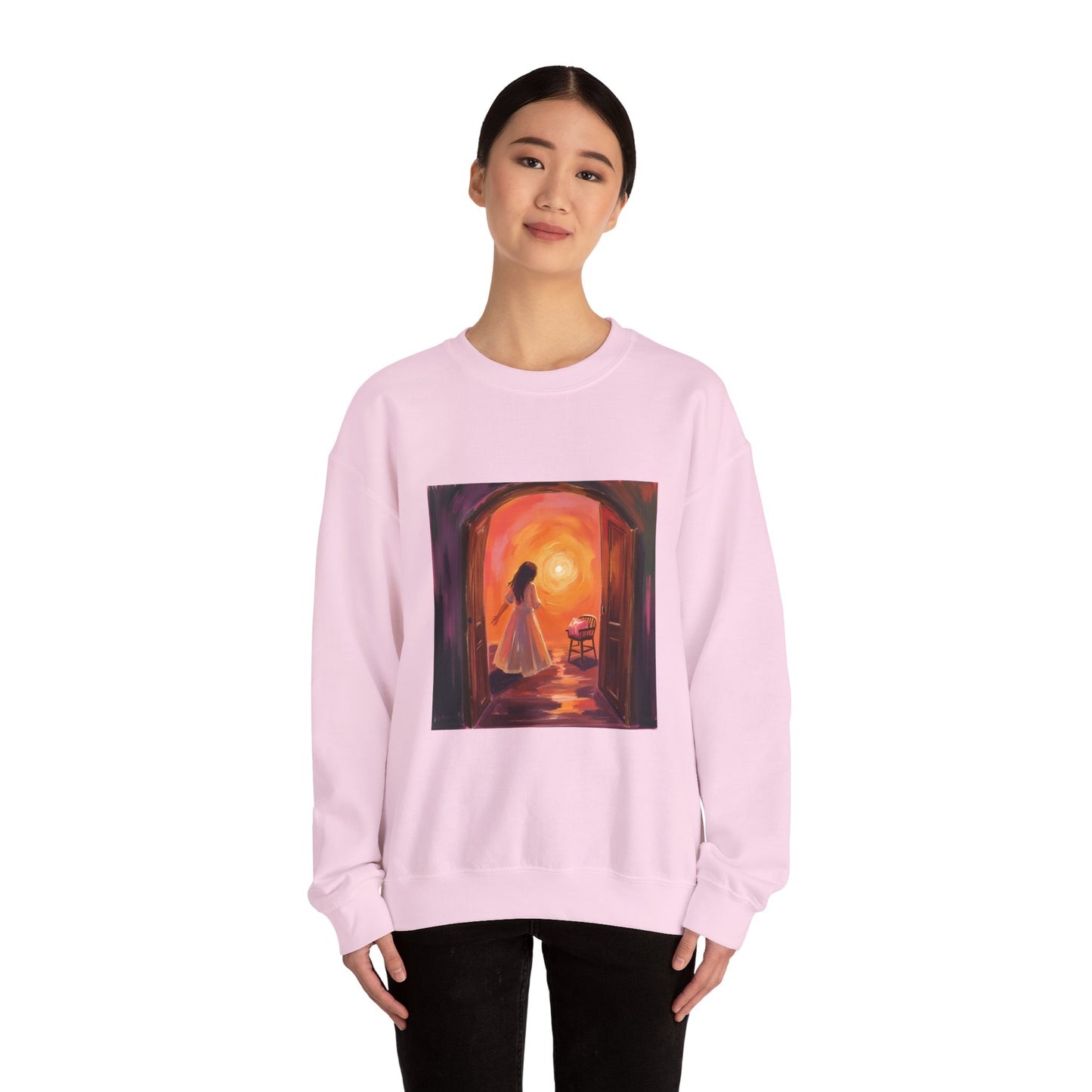 “The Invitation of Light” Crewneck Sweatshirt, Halloween Sweatshirt, Cozy Fall Apparel, Pumpkin Patch Gift, Unisex Sweatshirt