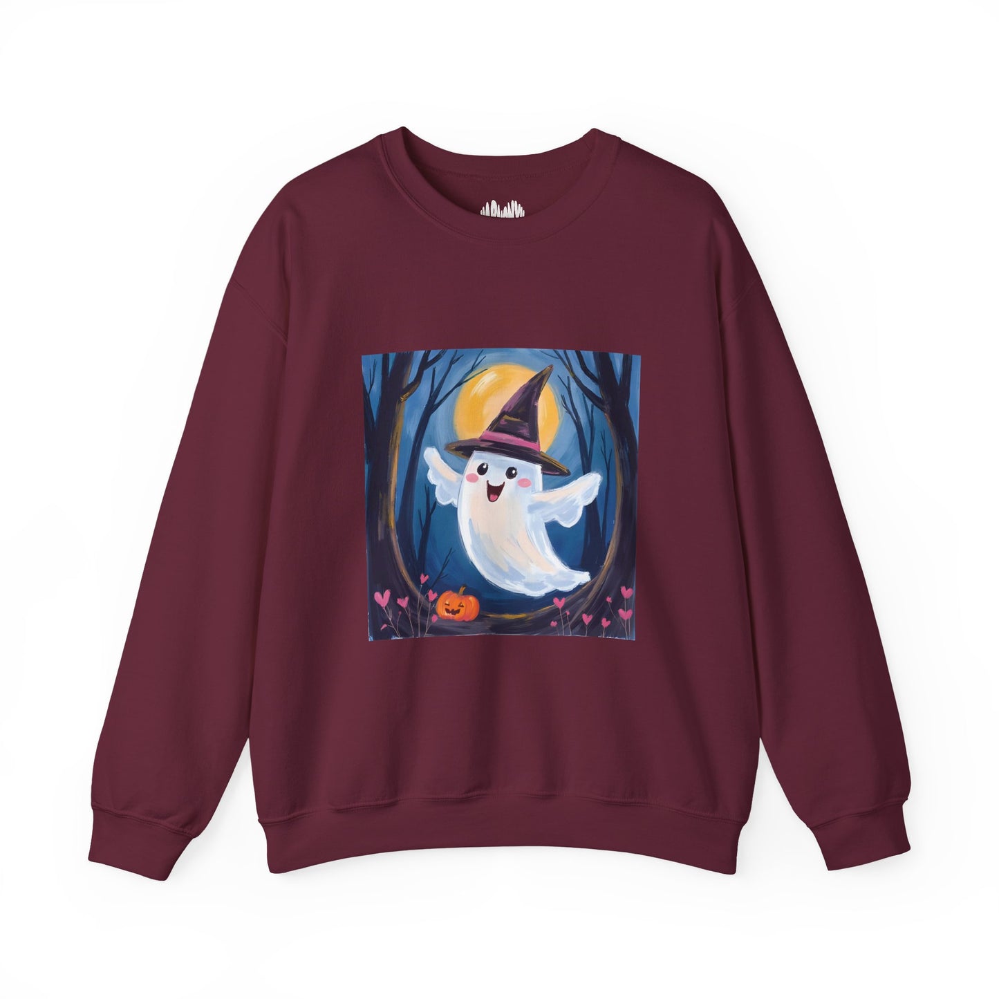 “Heartfelt Spook” Crewneck Sweatshirt, Halloween Sweatshirt, Cozy Fall Apparel, Pumpkin Patch Gift, Unisex Sweatshirt