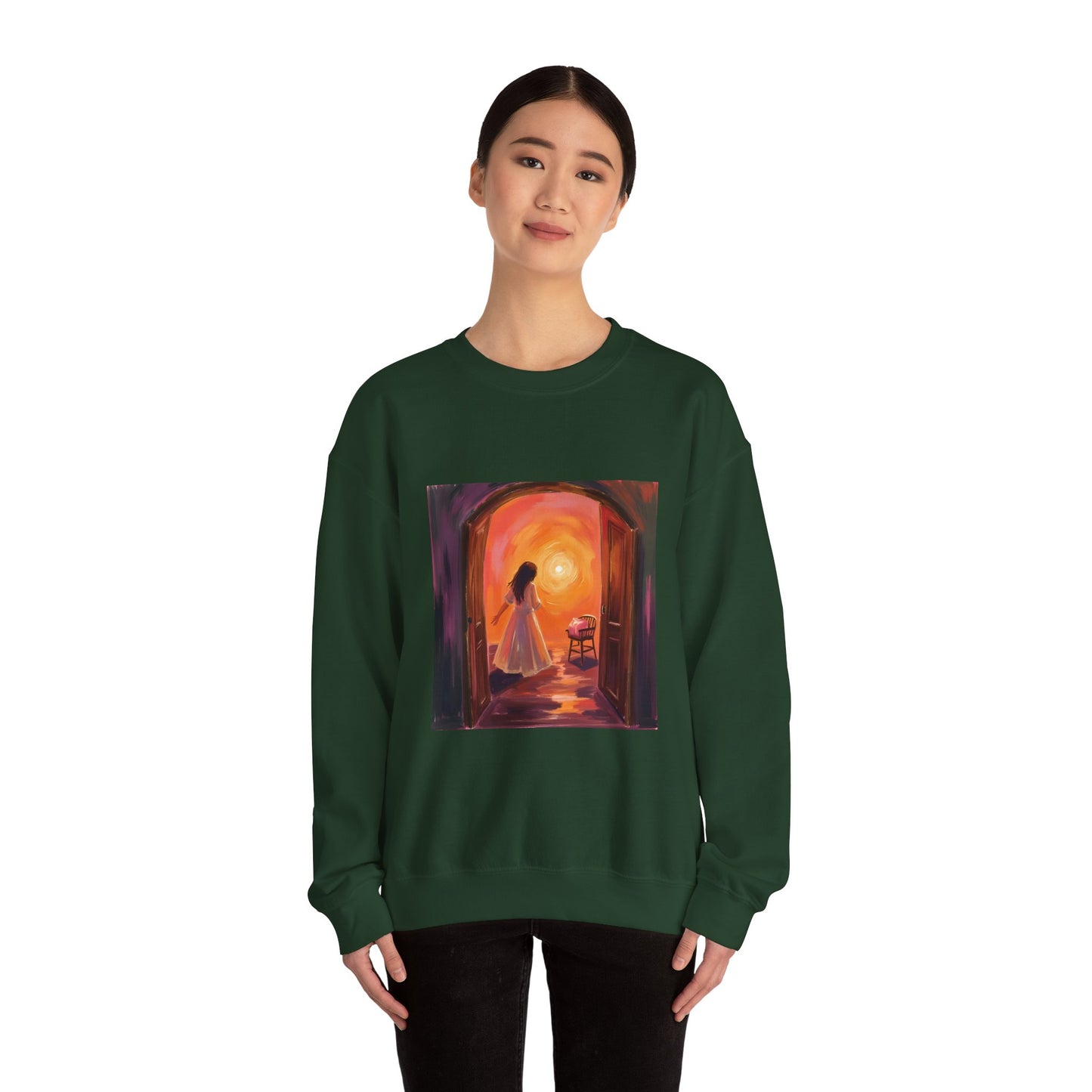 “The Invitation of Light” Crewneck Sweatshirt, Halloween Sweatshirt, Cozy Fall Apparel, Pumpkin Patch Gift, Unisex Sweatshirt