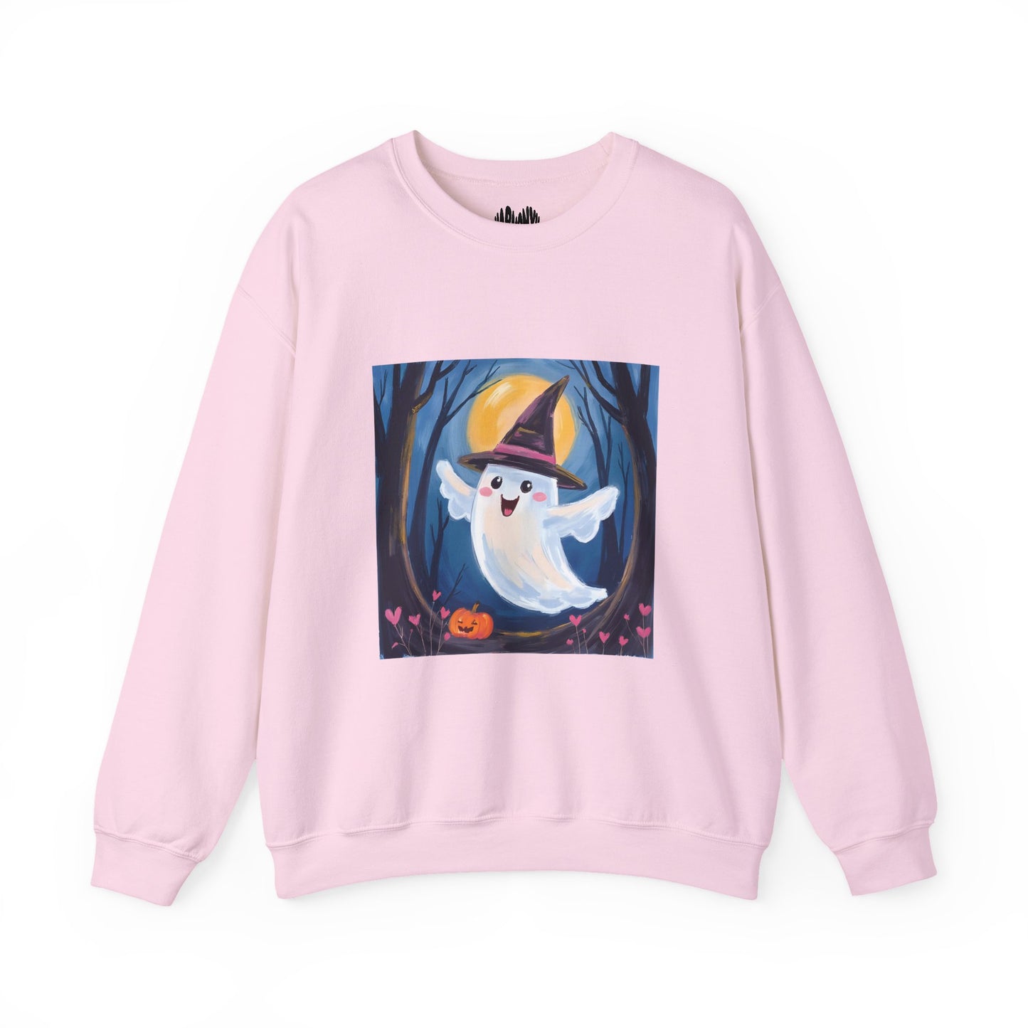 “Heartfelt Spook” Crewneck Sweatshirt, Halloween Sweatshirt, Cozy Fall Apparel, Pumpkin Patch Gift, Unisex Sweatshirt