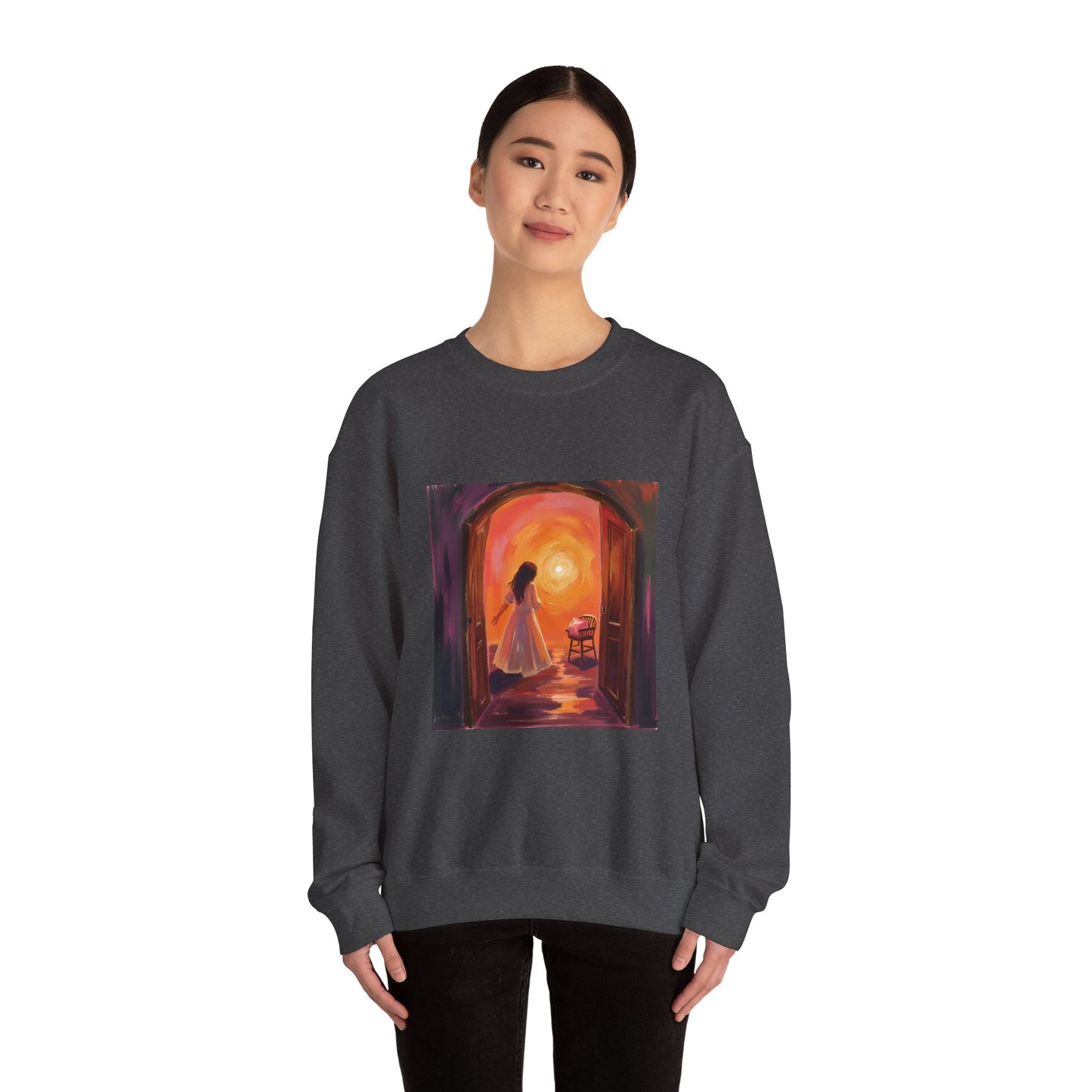 “The Invitation of Light” Crewneck Sweatshirt, Halloween Sweatshirt, Cozy Fall Apparel, Pumpkin Patch Gift, Unisex Sweatshirt