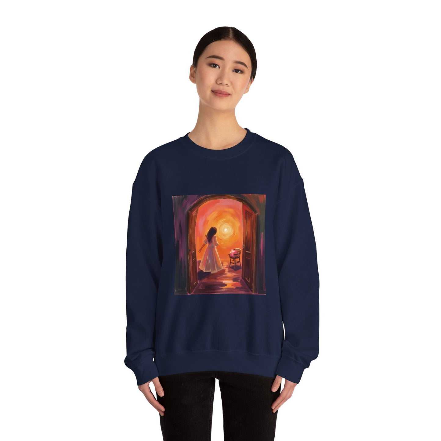 “The Invitation of Light” Crewneck Sweatshirt, Halloween Sweatshirt, Cozy Fall Apparel, Pumpkin Patch Gift, Unisex Sweatshirt