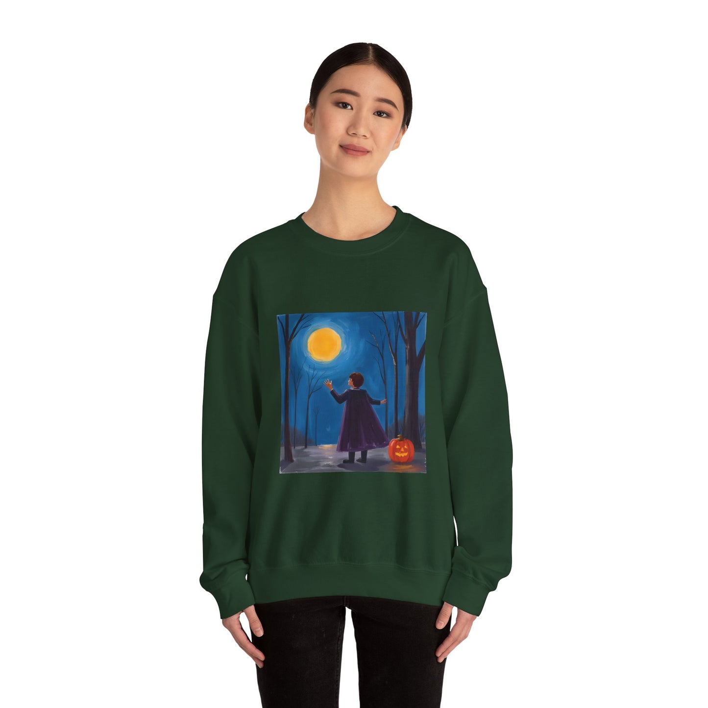 “Sing with the Moon” Crewneck Sweatshirt, Halloween Sweatshirt, Cozy Fall Apparel, Pumpkin Patch Gift, Unisex Sweatshirt