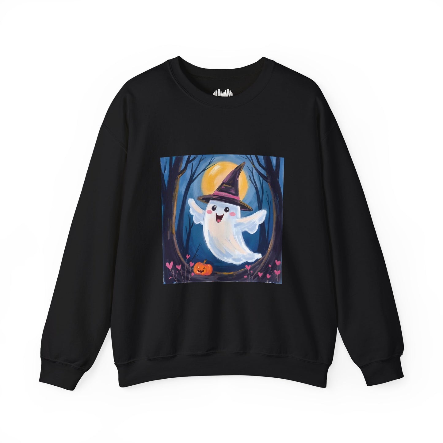“Heartfelt Spook” Crewneck Sweatshirt, Halloween Sweatshirt, Cozy Fall Apparel, Pumpkin Patch Gift, Unisex Sweatshirt