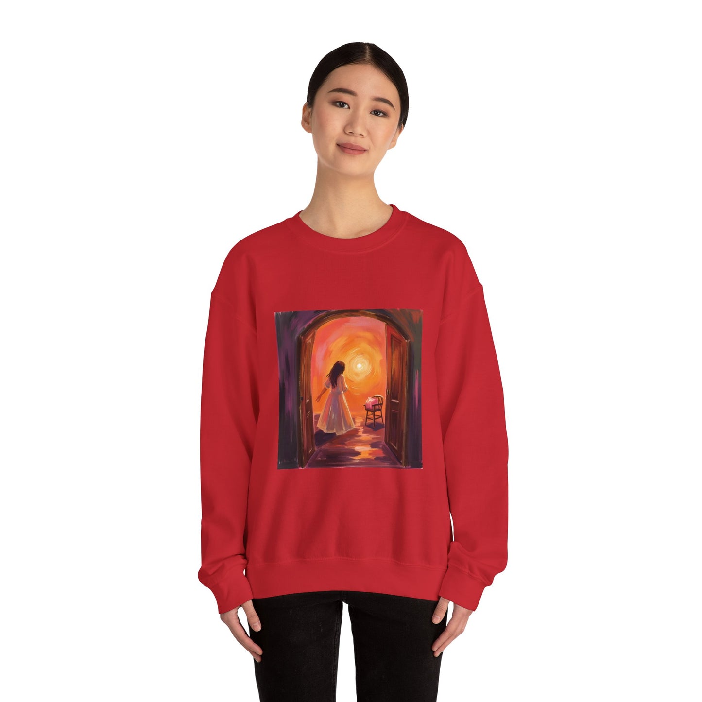 “The Invitation of Light” Crewneck Sweatshirt, Halloween Sweatshirt, Cozy Fall Apparel, Pumpkin Patch Gift, Unisex Sweatshirt