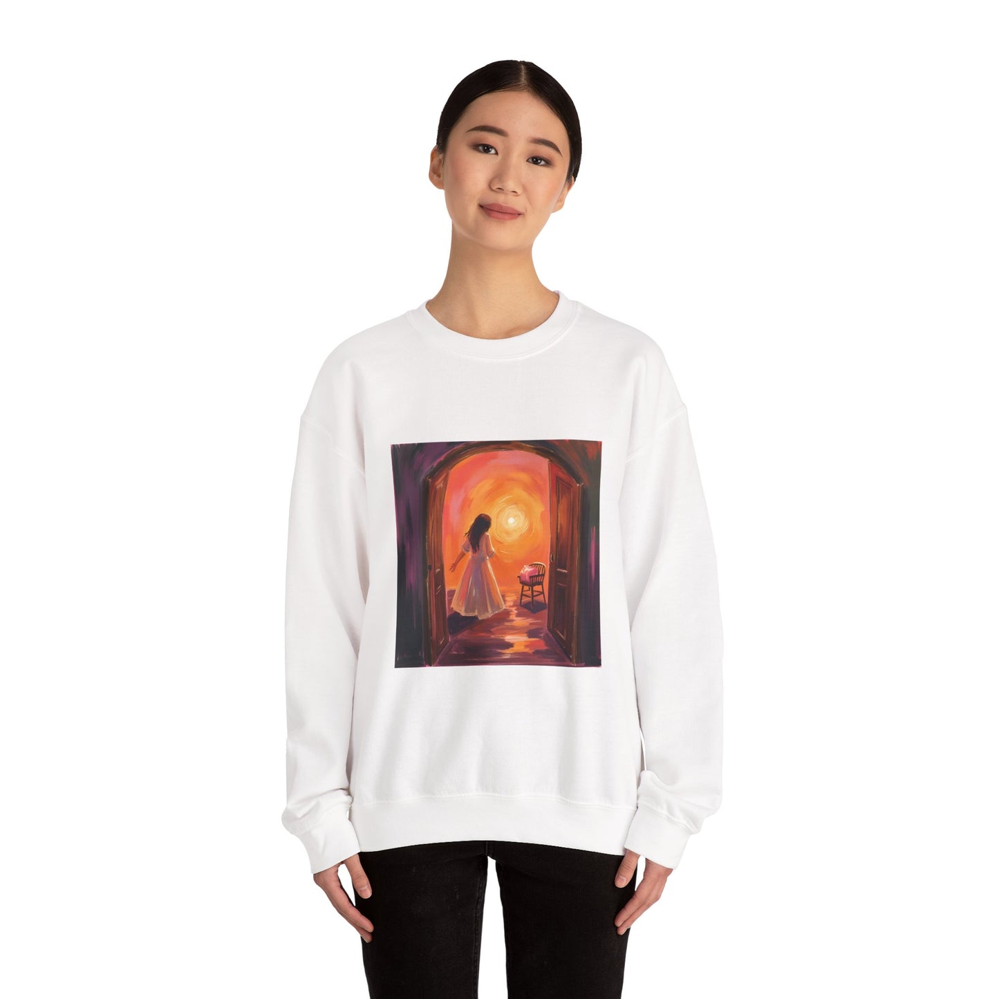 “The Invitation of Light” Crewneck Sweatshirt, Halloween Sweatshirt, Cozy Fall Apparel, Pumpkin Patch Gift, Unisex Sweatshirt