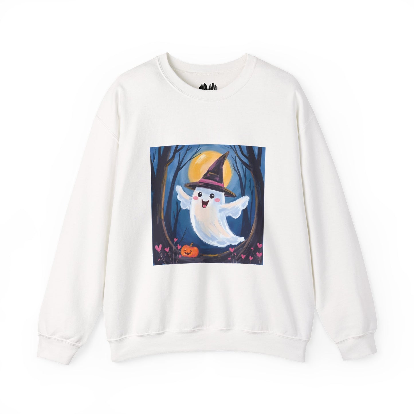 “Heartfelt Spook” Crewneck Sweatshirt, Halloween Sweatshirt, Cozy Fall Apparel, Pumpkin Patch Gift, Unisex Sweatshirt