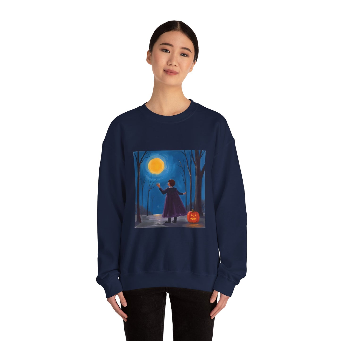 “Sing with the Moon” Crewneck Sweatshirt, Halloween Sweatshirt, Cozy Fall Apparel, Pumpkin Patch Gift, Unisex Sweatshirt