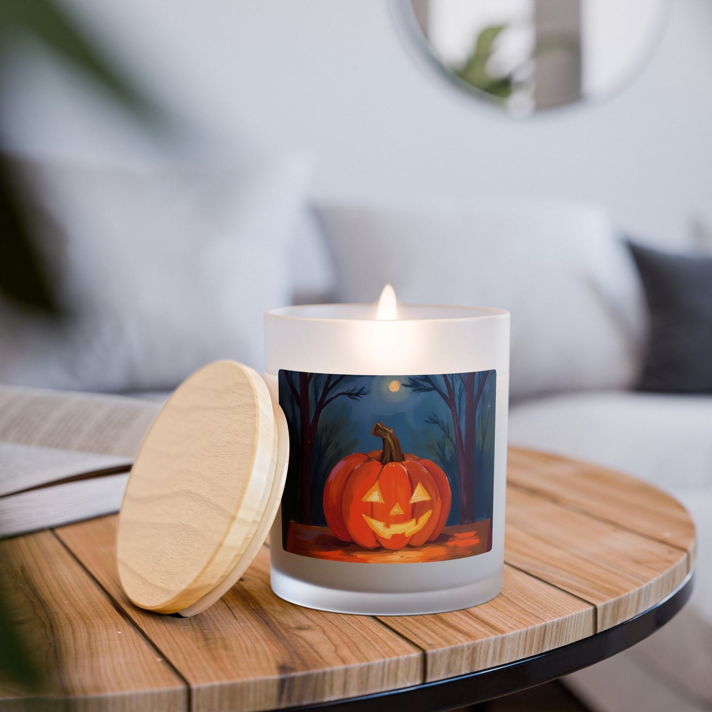 "The light within" Candle,  Halloween Candle, Gift for her, Cute Pumpkin