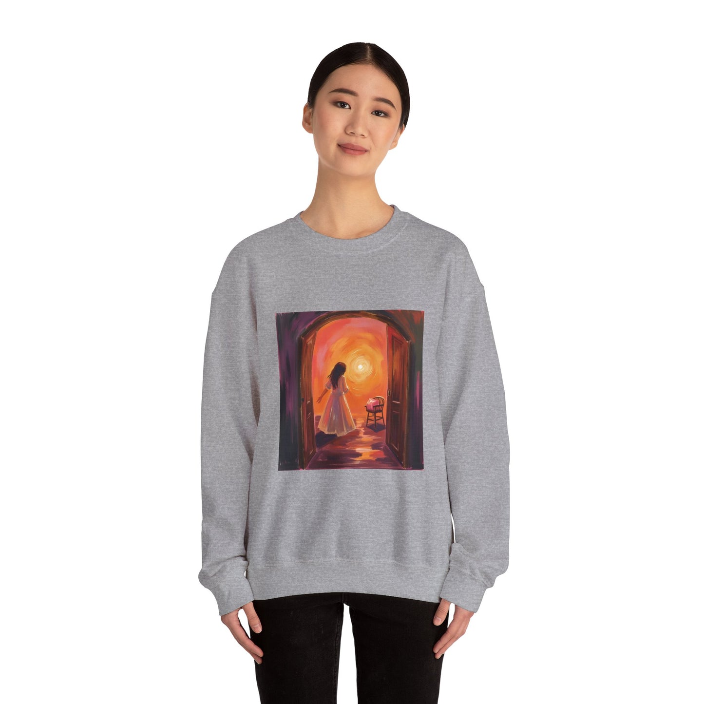 “The Invitation of Light” Crewneck Sweatshirt, Halloween Sweatshirt, Cozy Fall Apparel, Pumpkin Patch Gift, Unisex Sweatshirt