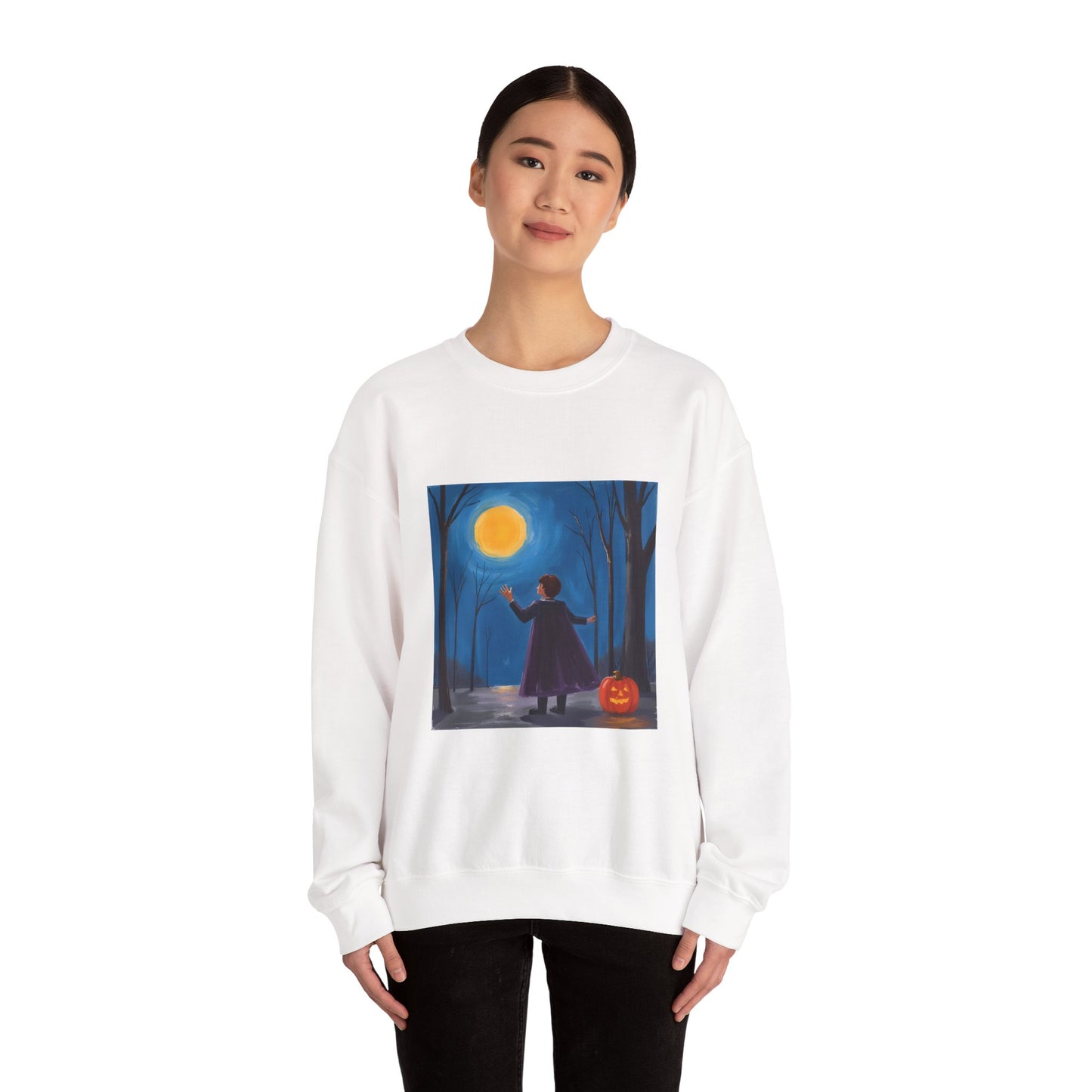 “Sing with the Moon” Crewneck Sweatshirt, Halloween Sweatshirt, Cozy Fall Apparel, Pumpkin Patch Gift, Unisex Sweatshirt