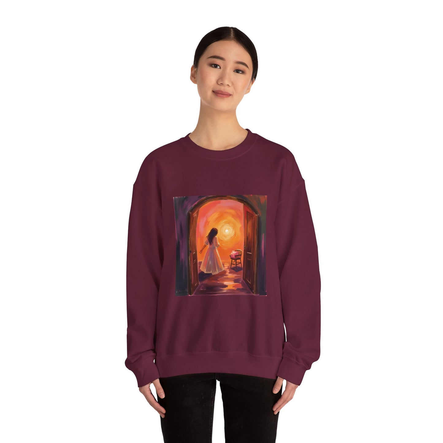 “The Invitation of Light” Crewneck Sweatshirt, Halloween Sweatshirt, Cozy Fall Apparel, Pumpkin Patch Gift, Unisex Sweatshirt