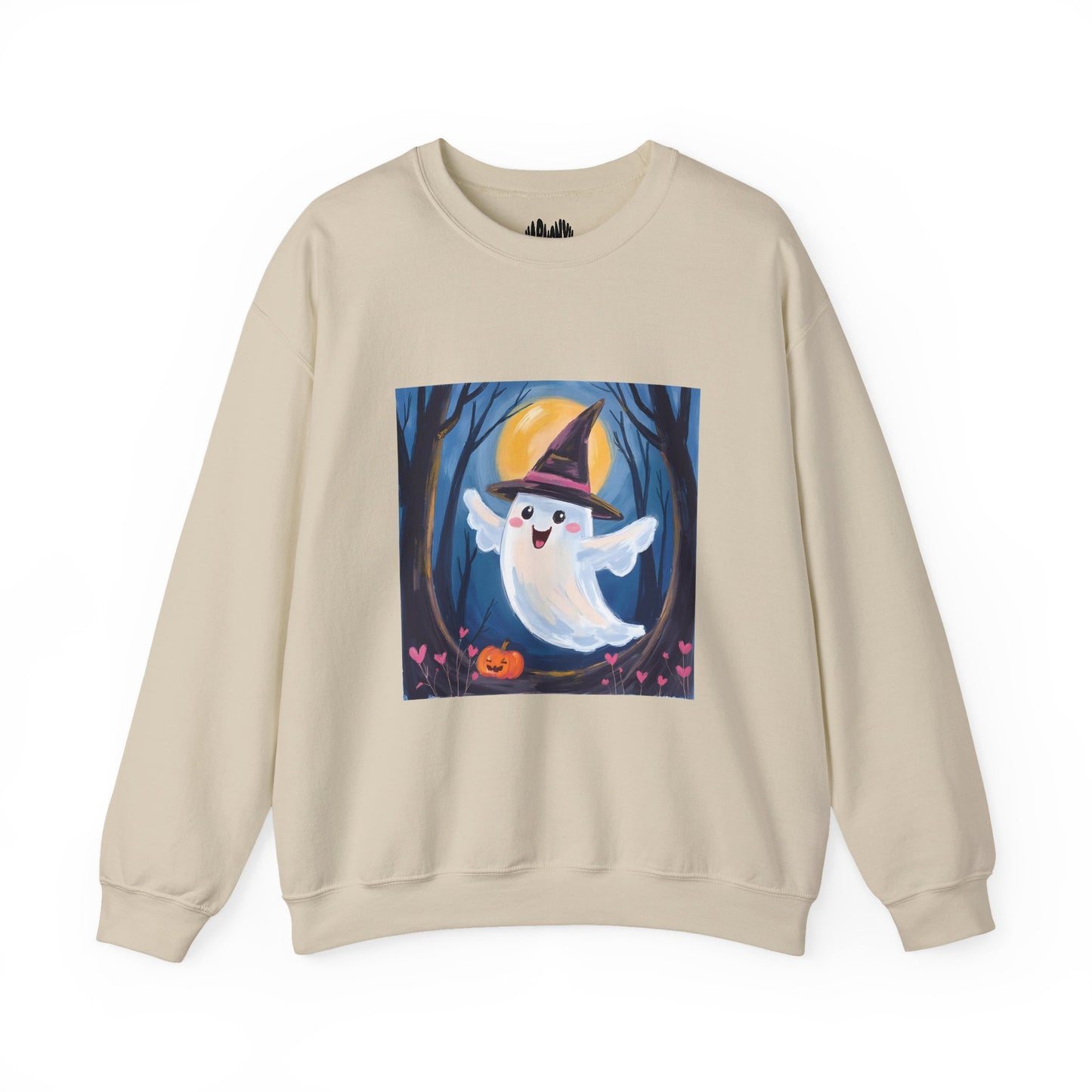 “Heartfelt Spook” Crewneck Sweatshirt, Halloween Sweatshirt, Cozy Fall Apparel, Pumpkin Patch Gift, Unisex Sweatshirt