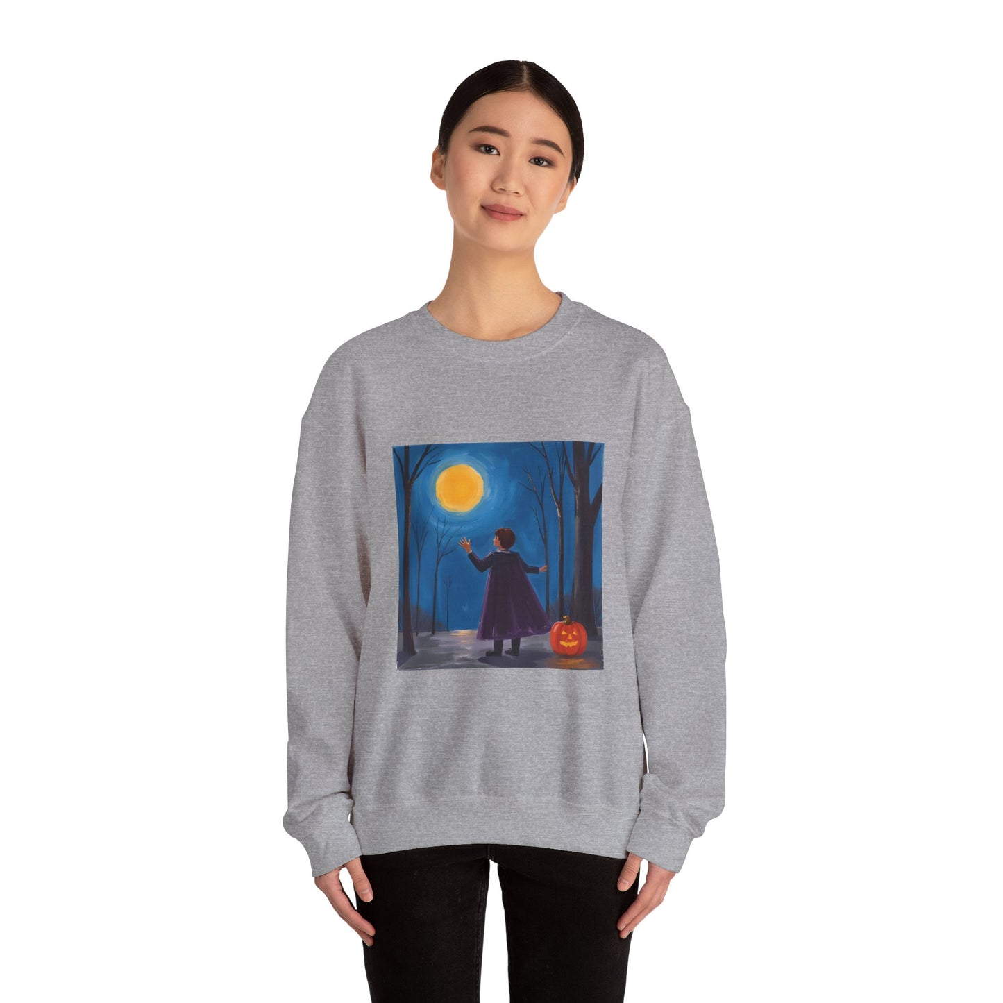 “Sing with the Moon” Crewneck Sweatshirt, Halloween Sweatshirt, Cozy Fall Apparel, Pumpkin Patch Gift, Unisex Sweatshirt