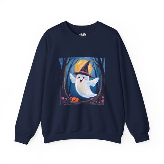 “Heartfelt Spook” Crewneck Sweatshirt, Halloween Sweatshirt, Cozy Fall Apparel, Pumpkin Patch Gift, Unisex Sweatshirt