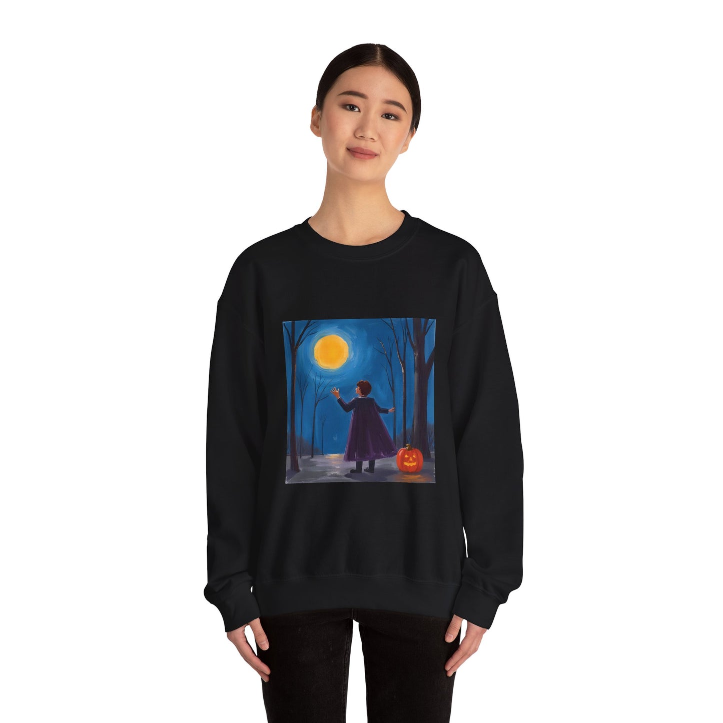“Sing with the Moon” Crewneck Sweatshirt, Halloween Sweatshirt, Cozy Fall Apparel, Pumpkin Patch Gift, Unisex Sweatshirt